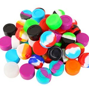 Silicone 5ML Non-Stick Wax Containers Multi Use Storage Jars Oil Concentrate Bottles Assorted Colors（75pcs）