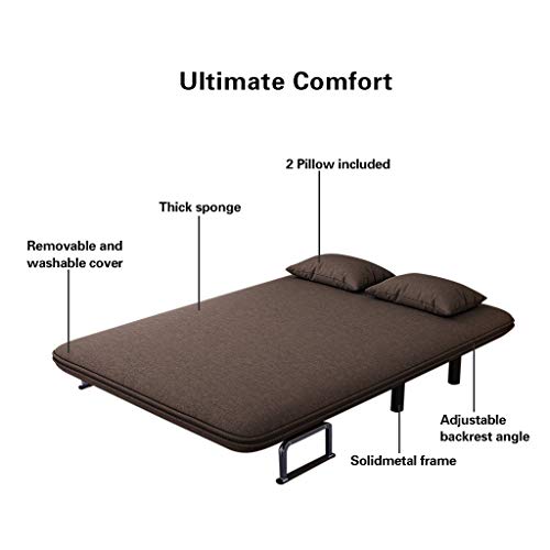 MINIKID 【US Fast Shipment】 Convertible Sofa Bed Folding Sleeper Sofa, 4-in-1 Multi-Function Sofa Bed, Ottoman Sleeper, Convertible Chair Bed for Living Room/Bedroom/Small Apartment (Coffee)