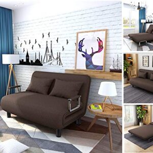 MINIKID 【US Fast Shipment】 Convertible Sofa Bed Folding Sleeper Sofa, 4-in-1 Multi-Function Sofa Bed, Ottoman Sleeper, Convertible Chair Bed for Living Room/Bedroom/Small Apartment (Coffee)