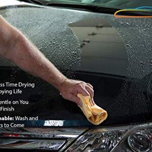 CleanTools The Absorber New Premium Synthetic 1-Side Texture Drying Chamois Cloth for Car: Super Absorbent, Scratch-Free and Washable | 27-Inch x 17-Inch, 2-Pack (PN: 10067-10063)