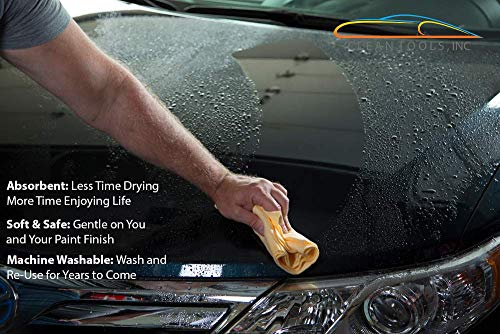 CleanTools The Absorber New Premium Synthetic 1-Side Texture Drying Chamois Cloth for Car: Super Absorbent, Scratch-Free and Washable | 27-Inch x 17-Inch, 2-Pack (PN: 10067-10063)