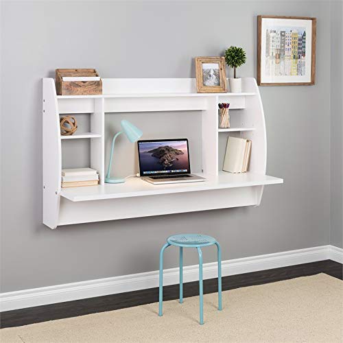 Wide Floating Desk, White