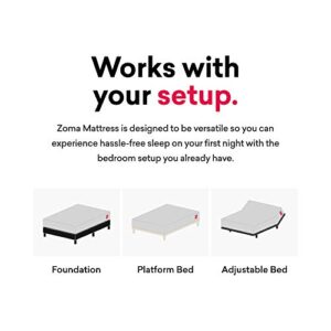 ZOMA Start Full Mattress, 10" Inch Memory Foam Full Bed Mattress in a Box with CertiPUR-US Certified Foam for a Supportive & Cooler Sleep, Medium-Soft Feel, Fiberglass Free Mattress | Made in USA