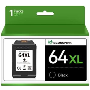 economink 64xl black ink cartridge, remanufactured replacement for hp 64 hp64 worked with hp envy photo 7855 7155 6255 7164 6222 6252 7134 7830 7864 7800 6230 6220 6234 7120 tango smart printer