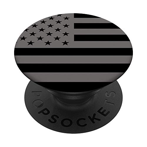 Black American Flag Gray PopSockets Swappable PopGrip