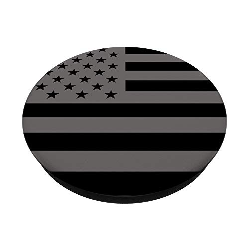 Black American Flag Gray PopSockets Swappable PopGrip