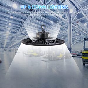 BBESTLED 240W LED High Bay Light, Warehouse Light 0-10V Dimmable 5000K Daylight 36,000LM UFO High Bay Light[1000W MH/HPS Equivalent] for Factory Warehouse UL&DLC Listed AC100-277V Updated Version