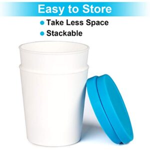 DUNCHATY Ice Cream Containers (Set of 2, 1 Quart Each) Freezer Dessert Containers Reusable Ice Cream Storage Cups with Silicone Lids for Homemade IceCream Frozen Yogurt Sorbet Blue