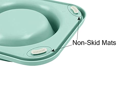 L.D.Dog Cat Food Bowls, Cat Bowls Non-Skid and Non-Spill Silicone Pads with PP Stand, Removable Stainless Steel Food and Water Dishes for Cats, Small Size Dogs