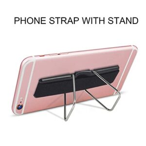 Phone Grip, CISID Cell Phone Strap Stand for Back of Phone Loop Holder for Hand Suitable for iPhone, Samsung Galaxy and All Smartphones(Black,2 pcs)