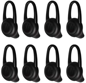 d & k exclusives ear tips soft replacement earbuds silicone gel cover pads 8 pcs for headset earpiece, active inear headphones earphones - black (medium)
