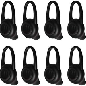 D & K Exclusives Ear Tips Soft Replacement Earbuds Silicone Gel Cover Pads 8 PCS for Headset Earpiece, Active InEar Headphones Earphones - Black (Medium)