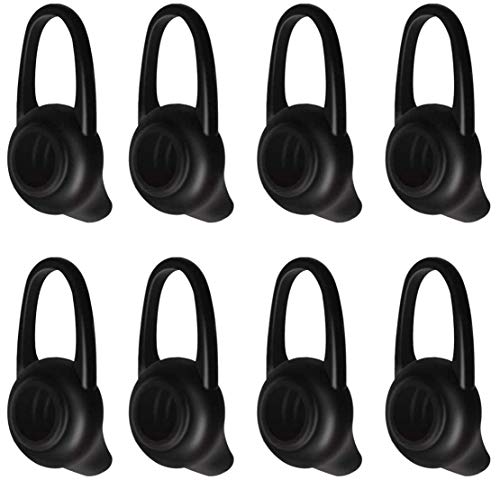 D & K Exclusives Ear Tips Soft Replacement Earbuds Silicone Gel Cover Pads 8 PCS for Headset Earpiece, Active InEar Headphones Earphones - Black (Medium)