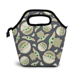 mionit lunch box baby yo-da lunch bag tote bag lnsulated lunch cooler bag for women/men