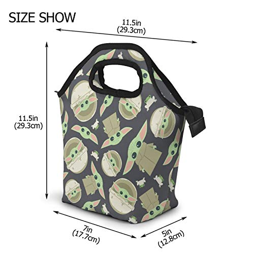 Mionit Lunch Box Baby Yo-Da Lunch Bag Tote Bag Lnsulated Lunch Cooler Bag For Women/Men