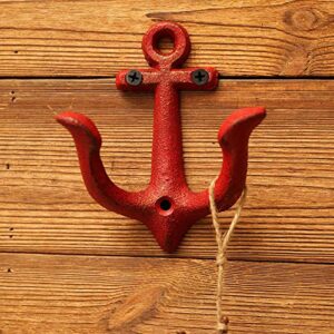 XinTX 4 Pack Vintage Cast Iron Nautical Anchor Coat Hooks Hanger,Decorative Wall Mounted Antique Metal Rack Hooks for Coat Keys Hat Bags