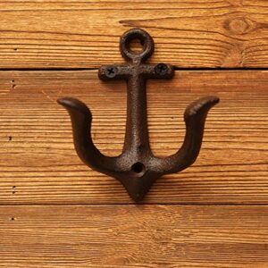 XinTX 4 Pack Vintage Cast Iron Nautical Anchor Coat Hooks Hanger,Decorative Wall Mounted Antique Metal Rack Hooks for Coat Keys Hat Bags