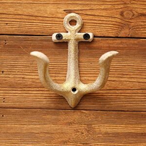 XinTX 4 Pack Vintage Cast Iron Nautical Anchor Coat Hooks Hanger,Decorative Wall Mounted Antique Metal Rack Hooks for Coat Keys Hat Bags