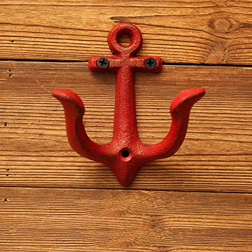 XinTX 4 Pack Vintage Cast Iron Nautical Anchor Coat Hooks Hanger,Decorative Wall Mounted Antique Metal Rack Hooks for Coat Keys Hat Bags