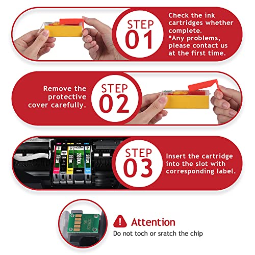 PGI-280 XXL/CLI-281XXL Compatible Ink Cartridges Replacement for Canon 280 281 Ink Cartridges PGI-280XXL CLI-281XXL Ink Canon PIXMA TR8520 TR8620 TS6120 TS6320 TS8220 TS8320 TS9120 Printer (5 Pack)