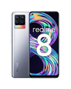 realme 8 dual-sim 128gb rom + 6gb ram (gsm only | no cdma) factory unlocked 4g/lte smartphone (cyber silver) - international version
