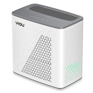 yiou air purifier for home large room up to 547 ft², h13 true hepa air filter 20db air cleaner odor eliminator for allergies smoke dust pollen, grey, 7"d x 11.5"w x 11.7"h