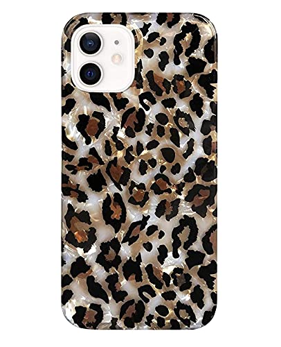 J.west Case Compatible with iPhone 11 6.1-inch, Luxury Sparkle Translucent Clear Leopard Cheetah Print Pearly Design Soft Silicone Slim TPU Protective Phone Case Cover for Girls Women (Bling)