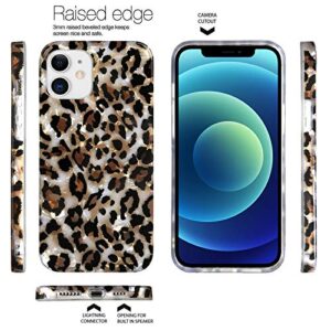 J.west Case Compatible with iPhone 11 6.1-inch, Luxury Sparkle Translucent Clear Leopard Cheetah Print Pearly Design Soft Silicone Slim TPU Protective Phone Case Cover for Girls Women (Bling)