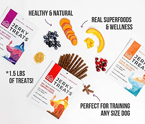 WILD NATURE All Natural Jerky Dog Treats | Duck, Chicken, and Beef Jerky Dog Treats Made in The USA | High Protein, Grain Free Superfood for Dogs | Perfect Training Treats for All Sized Dogs