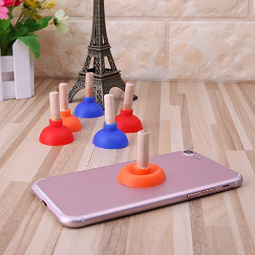 HELYZQ Mini Colorful Toilet Shape Plunger Holder Sucker Stand for Mobile Phone PSP