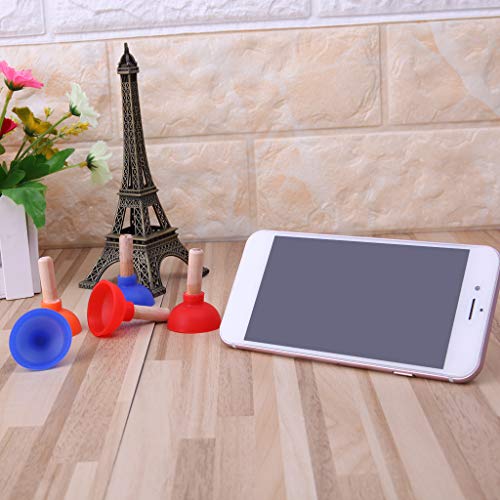 HELYZQ Mini Colorful Toilet Shape Plunger Holder Sucker Stand for Mobile Phone PSP