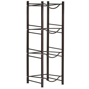 HAITRAL Water Gallon Jug Holder, 4 Tiers Heavy Duty Water Bottle Buddy Display Rack, Black Brown