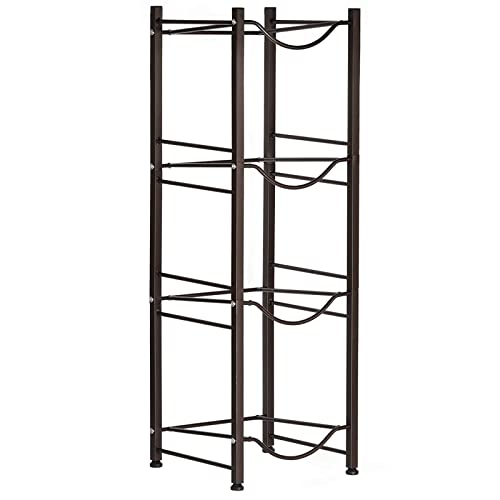 HAITRAL Water Gallon Jug Holder, 4 Tiers Heavy Duty Water Bottle Buddy Display Rack, Black Brown