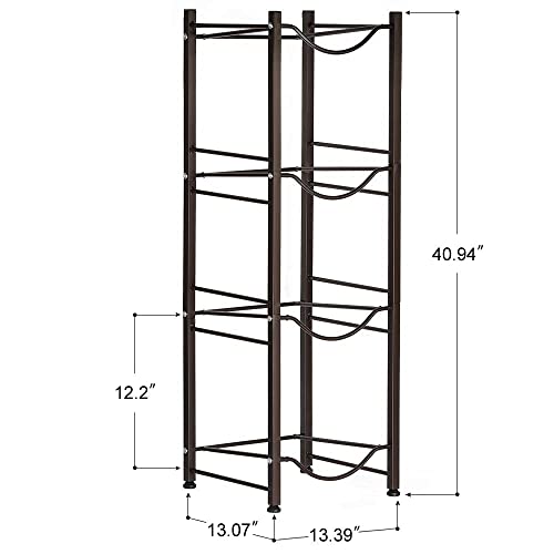 HAITRAL Water Gallon Jug Holder, 4 Tiers Heavy Duty Water Bottle Buddy Display Rack, Black Brown