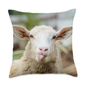 tayegu sheeps sheep farm animal funny throw pillow, 18x18, multicolor