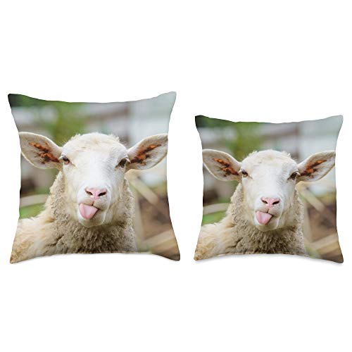 TAYEGU Sheeps Sheep Farm Animal Funny Throw Pillow, 18x18, Multicolor