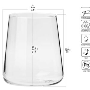 Krosno Water Juice Drinking Glasses | Set of 6 | 12.9 oz | Avant-Garde Collection | Crystal Glass | Perfect for Home, Restaurants and Parties | Dishwasher Safe