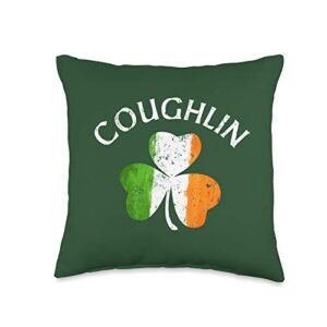 coughlin family name gifts coughlin irish family name gift personalized home decor throw pillow, 16x16, multicolor