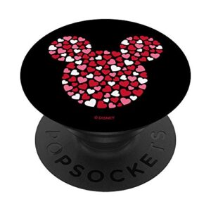 disney mickey mouse icon pink hearts valentine's day popsockets popgrip: swappable grip for phones & tablets