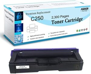 aseker compatible toner cartridge sp c250 c261 407539 for ricoh sp c250dn c250sf c261sfnw c261dnw c260 c260dnw c261dnw c260sfnw printer high capacity 2300 pages (black)