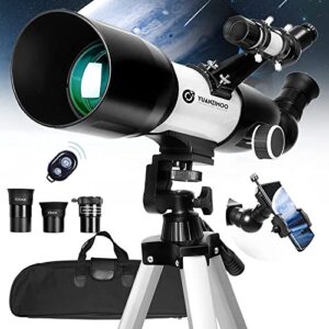 Telescope 70 mm Aperture 400 mm Refractor Astronomical Portable Telescope for Kids Adults Beginners with Tripod Phone Adaptere Carrying Bag and Wireless Remote