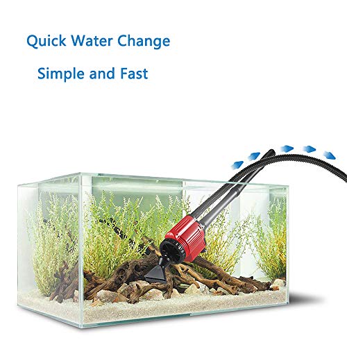 FeelGlad Aquarium Vacuum Gravel Cleaner - Electric Automatic Fish Tank Water Change Siphon with Flow Control, 4 Extra Long Tube(6.8ft) / Water Changer/Sand Cleaner/Water Flow/Water Shower