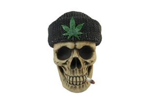 dwk marijuana leaf skeleton 420 box with lid | herbal box goth decorations | smoker accessories and marijuana home decor | goth gifts for home - 6"