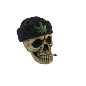 DWK Marijuana Leaf Skeleton 420 Box with Lid | Herbal Box Goth Decorations | Smoker Accessories and Marijuana Home Decor | Goth Gifts for Home - 6"