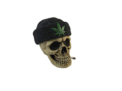 DWK Marijuana Leaf Skeleton 420 Box with Lid | Herbal Box Goth Decorations | Smoker Accessories and Marijuana Home Decor | Goth Gifts for Home - 6"