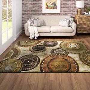 mohawk home medallion 4' x 6' armindale brown area rug