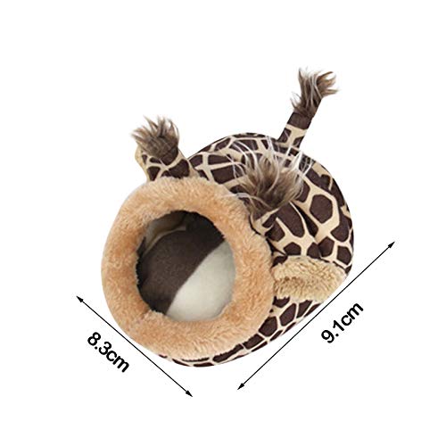 DIOOP Guinea Pig Bed Hamster Hideout Huts with Removable Mat Small Animal Hideouts Winter Warm Fleece Hanging Cage Hammock House for Small Rats Hamster Furry Pets (Multicolored)