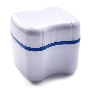 Folca Denture box double-layer portable storage box Denture Bath Cases, Denture Cups, Denture Boxes Bath, Denture Case, Dentures Container with Basket Denture Holder