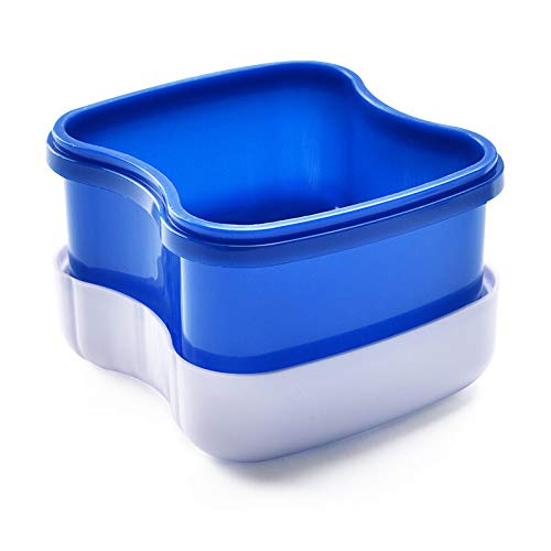 Folca Denture box double-layer portable storage box Denture Bath Cases, Denture Cups, Denture Boxes Bath, Denture Case, Dentures Container with Basket Denture Holder