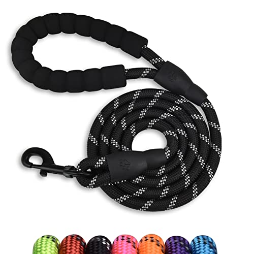 Panykoo 5/6 FT Strong Pet Dog Leash with Highly Reflective Threads,360-Degree No Tangles and Comfortable Padded Handle,Suitable for Small,Medium and Large Dogs